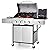 Sophia & William 4-Burner Gas BBQ Grill with Side Burner and Porcelain-Enameled Cast Iron Grates 42,000BTU Outdoor Cooking Stainless Steel Propane Grills Cabinet Style Garden Barbecue Grill, Silver