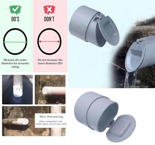 Image of ESEKSAFAR 1pc PVC Drain Pipe cap /PVC Backflow Mosquito Tank Pvc Pipe Flap Gate Valve non Return Valve for Outer diameter pipe fitting (2 inch PVC Pipe(63mm))