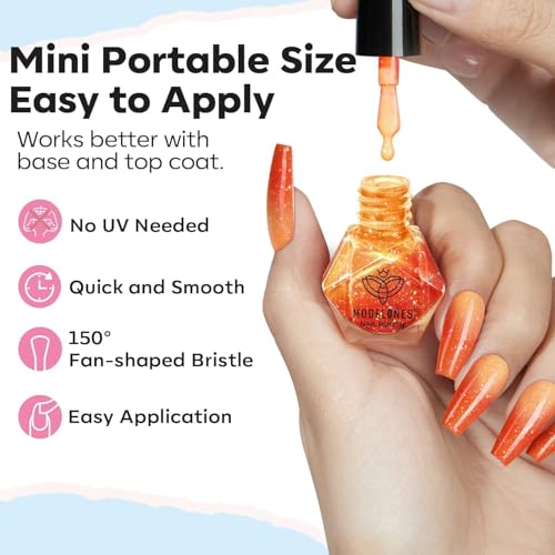 Image of modelones Nail Polish Set 6 Colors, Fall Winter Brown Nude Silver Glitter Nail Polish Skin Tone Collection Quick Dry Mini Manicure DIY Nail Art Salon Home Gifts For Women Girl