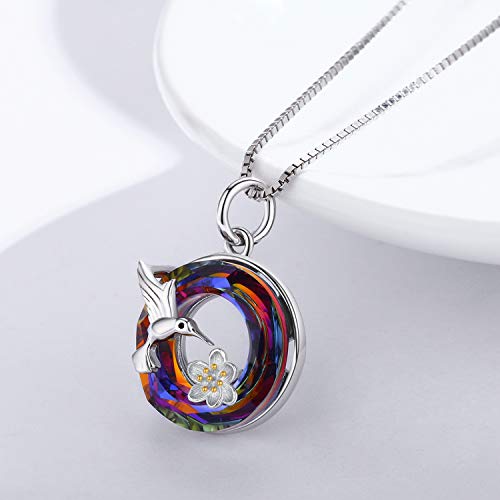 Hummingbird Necklace Jewelry for Women 925 Sterling Silver Cute Bird Pendant Necklace with Crystal Gifts for Girls Birthday4