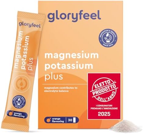 Magnesio e Potassio Integratore, Eletto PRODOTTO DELL'ANNO 2025, Gusto Aranc