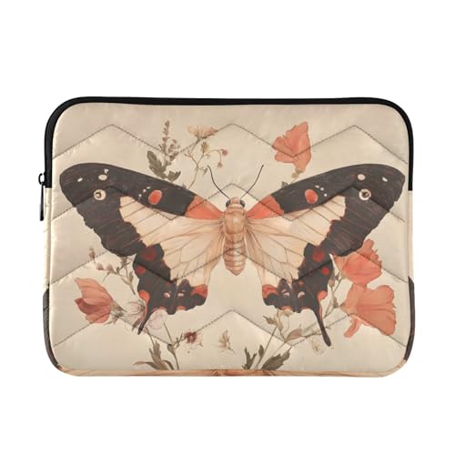 Funda para portátil con diseño floral y mariposas de 14 pulgadas miniatura 1