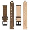 BISONSTRAP Distressed Leather Watch Strap, Watch Replacement Bands for Men, Quick Release Spring Bars, 20mm, Tan (Black Buckle) #2