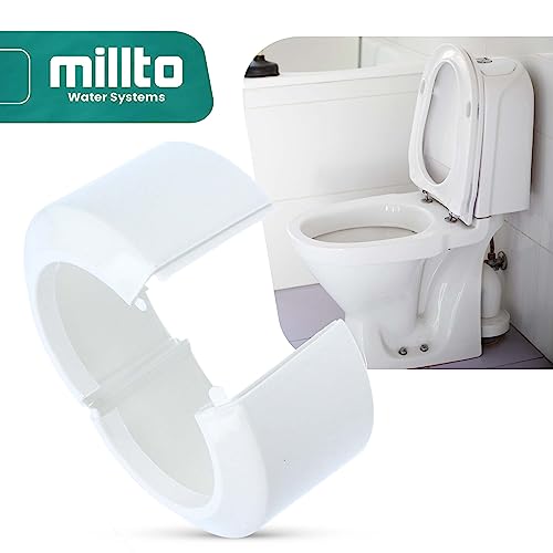 Millto™ WC Anschluss Rosette Klapprosette 110mm 2-tlg. WC-Stutzen Abdeckrosette Weiß Toilettenrosette Kanalisationsrohrabdeckung Rohrrosette Abdeckelement
