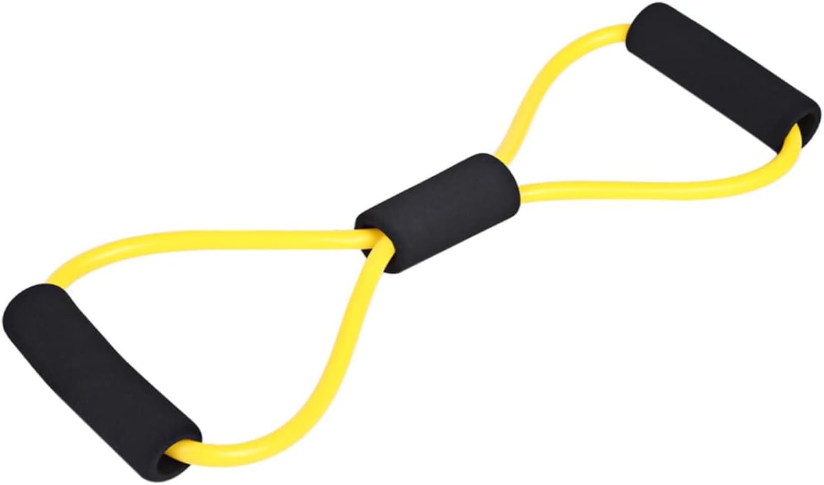 BESTonZON Chest Expander Resistance Bands Shaped Exercise Strap for Home Fitness Stretching and Toning for Strengthening Arms Shoulders and Upper Back Yellow