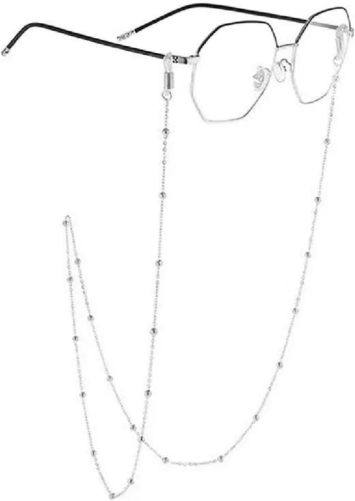Glasses Chain Anti Slip Hanging Rope Rice Ball Stainless Steel Chain(D)