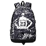 Jogador de basquete estrela Jordan armazenamento de bola luminosa laptop mochila equipamentos esportivos depósito bolsa multifuncional estudante para homens (padrão cinza 2)