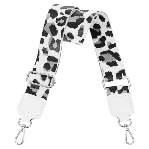 Image of uxcell Wide Shoulder Strap, 5cm Adjustable Purse Strap Replacement Crossbody Strap for Shoulder Bag Handbag, White, Silver Square Mouth Buckle