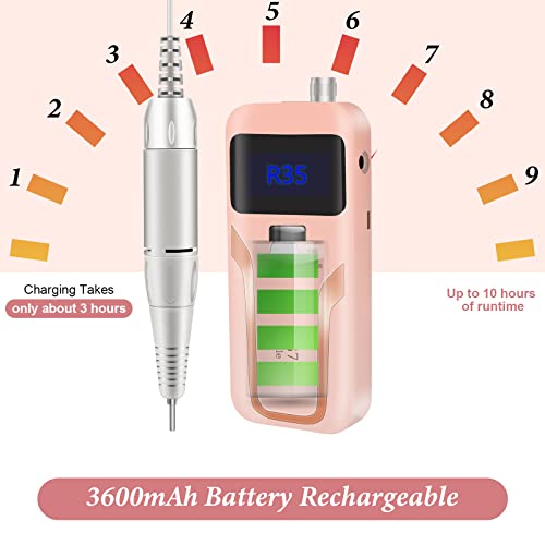 Delifo MJQ703--CP01 Electric Nail Drill, Delifo Portable Nail Drill Professional Pedicurerechargeable 35000 Rpm Nail File Machine Acrylic Nails Polishing Tools thumb #4