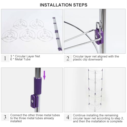 Pot Rack Pan Saucepan Stand 5 Tier Wire Shelving Unit Stand Home Multi-Functional Kitchen Pans Pots Storage Shelf Organizer Holder Standing for Home Kitchen Bath Room - Image 6