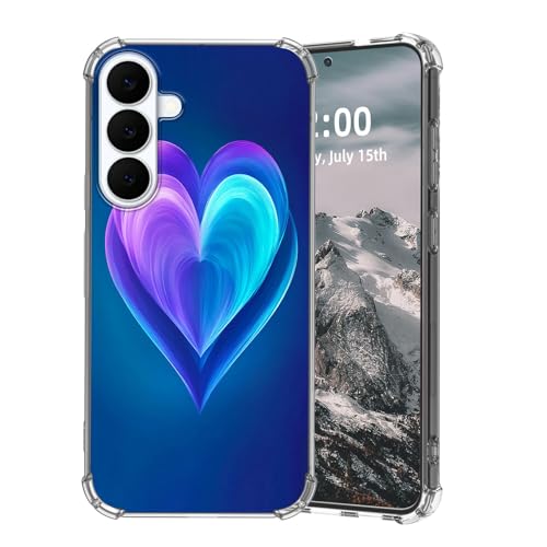 SFJAXYOV for Samsung Galaxy S26 Case, Layered Purple Blue Hearts Slim Fit Phone Case, Shockproof Cover for Samsung Galaxy S26 6.3"