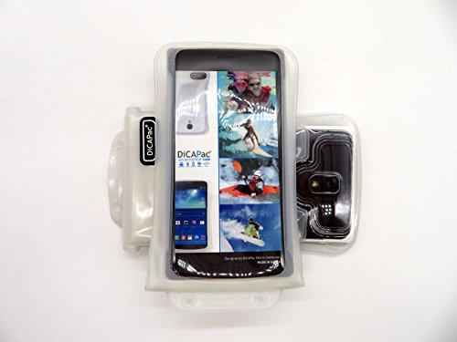 Étui étanche universel DiCAPac WP-C2 pour Microsoft Lumia 640 XL/Dual Sim/LTE/LTE Dual Sim en blanc (Syst?me de fermeture Double Velcro ; protection sous-marine de classe IPX8 jusqu’? 10 m ; dispositif Airbag intégré qui prot?ge l’appareil et l’emp?che de couler ; fen?tre transparente en polycarbonate Super Clear pour l’objectif photo ; lani?re tour de cou incluse)