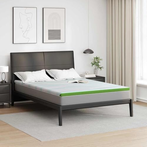 Sophrelle Sobrecolchón y Verde 160 x 200 cm Tela Jacquard Blanco,4106162