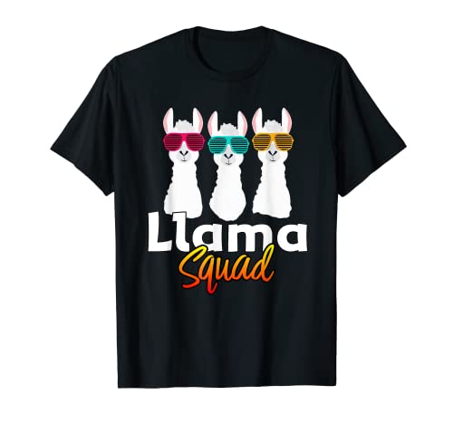 Lindo Llama Squad Shirt Retro 80s Style T-Shirt Llama T-Shirt Camiseta