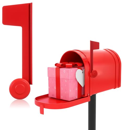 Mailbox Flag, Red Flag for Mailbox Replacement, Tool-Free Assembly (Red)