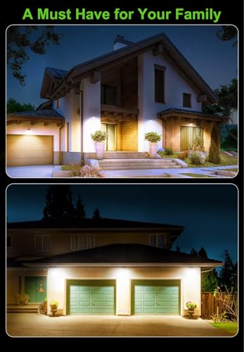 CLAONER Solar Powered Lights Outdoor, Upgraded Wireless 270° IP65 Solar Motion Sensor Security/Wall Light for Front Door, Yard, Garage, Garden, Warm White (4 Pack) - Image 6