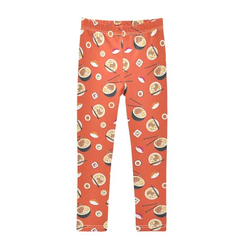 ZZKKO Girls Leggings Rolls Sushi Ramen Toddler Girls Clothes Leggings for Girls Toddler Girls Leggings 3-4T