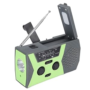 Emergency Solar Hand Crank Radio, Draagbare Zonne-energie Radio met 2000mAh Batterij NOAA Weerradio met LED Zaklamp voor Huishoudelijke Noodsituaties Outdoor Survival(groente)