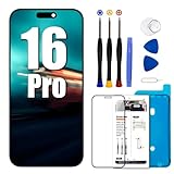 Pantalla de repuesto para iPhone 16 Pro de 6.3 pulgadas, pantalla LCD táctil digitalizador con juego de herramientas de reparación, compatible con los modelos A3083, A3292, A3293, A3294