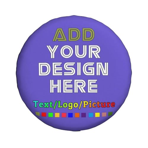 Image of Custom Spare Tire Cover Personalized Tire Covers Add Your Own Design Logo Picture Customize Wheel Cover Universal Size 14-17 in Fit for Jeep Trailer Camper RV Wheel Covers, Slateblue