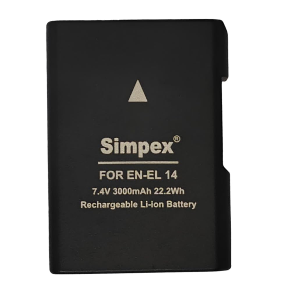 Simpex En-EL14 / En EL14 3000mAh Rechargeable Compatible Li-ion Battery for Nikon DSLR & Coolpix Camera D3100 D3200 D3300 D3400 D3500 D5100 D5200 D5300 D5500 D5600 DF CoolPix P7000 P7100 P7700 P7800 (B0D842HW1Y) Amazon Price History, Amazon Price Tracker
