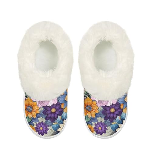GIFTPUZZ Slippers for Women's and Men's Casual House Shoes with Fuzzy Slip-on Sole Gifts for Wife Mother Size 5.5-12.52