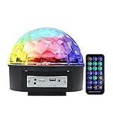 BVI BOOMERVIVI Bluetooth Speaker 8.6-Inch Crystal Super LED Strobe Bulb Multi Changing Color Crystal Stage Light, Wireless Speaker with Party Dance Light Aux Input TF Card Music Player Magic Ball