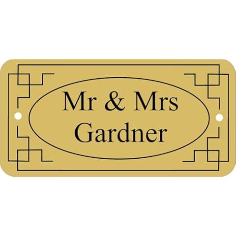 GOLD DOOR NAMEPLATE SIGN ENGRAVED PERSONALISED LDP12 100mm X 50mm Cover