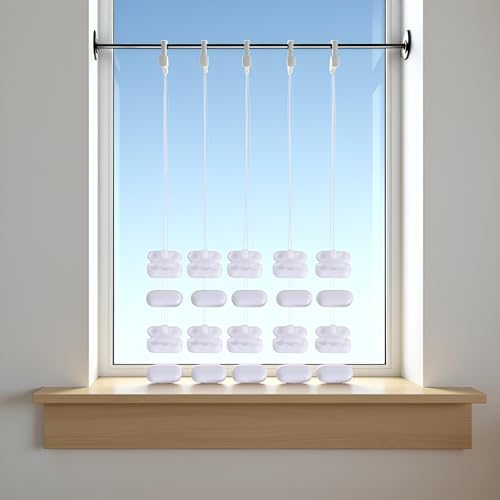 20Pcs White Roller Blinds Pull Cord Connector Curtain Chain Connector Plastic Replacement Vertical Roman Roller Blind Ball Chain Cord Connector Clips for Window Roller Window Shades Window Treatments - Image 3