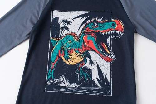 Pajamas for Little Big Boys Cute Black Dinosaur Long Sleeve and Pants Sleepwear 2-pieces PJS Clothes Size 6-163