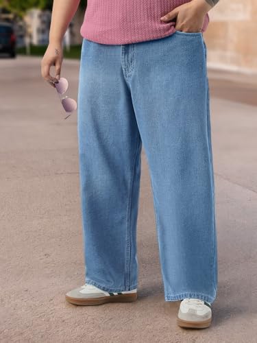 Image of Urbano Plus Men's Loose Baggy Fit Washed Jeans Non-Stretchable