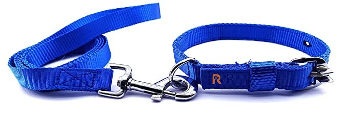 Woofy Dog 22MM Soft Nylon Leash and Collar Adjustable Plain Strip Pattern Collar with Leash Quick Release and Breathable Neck Collar Belt Ideal for Dog and Cat (Blue) (B0C5RP5W57) Amazon Price History, Amazon Price Tracker