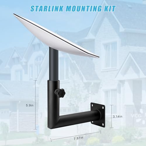 Arinster Starlink Mount Kit for Internet Satellite - Roof and Pole Mount With Adapter