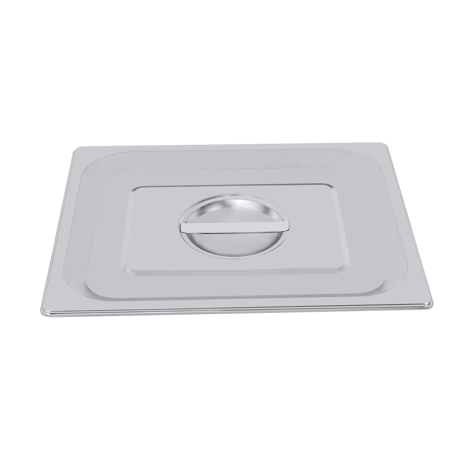 Bandeja para alimentos (4 unidades, acero inoxidable, 7 L, 32,5 × 26,5 × 15 cm, plato gourmet profundo con tapa, para aparador, restaurante, cantina (GN 1/2)