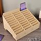 DOITOOL30 Gitter Mehrfachraster Handygarage Schule, Khaki Mobiltelefone Schule Handy Aufbewahrungsschrank, Aufbewahrungsbox Holz Mit Fächern, Handy Hotel Handyhotel Schreibtisch Organizer(30 Gitter)