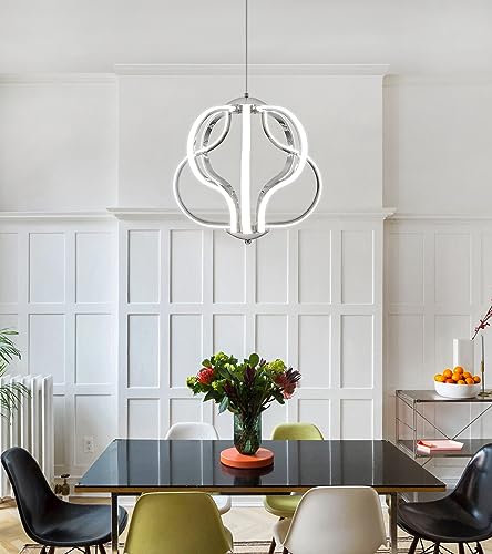 Q&S P2029-8CH Modern Led Chandelier,Chrome Hanging Pendant Lights thumb #5