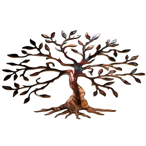 Panneau Suspendu Arbre de Vie, Décor d'art de Fer de Mur en Métal, Sculpture Murale en Métal D'olivier, pour Le Jardin Extérieur Intérieur Cover