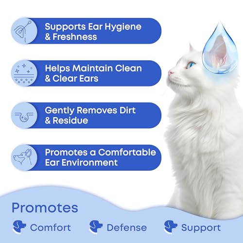 Ear Cleaner Drops & Wash Solution for Cats and Dogs – Gentle Ear Hygiene, Wax Removal & Odor Control for Pets