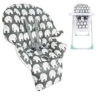 My Babiie MBHC8 Premium Highchair Seat Cover Only with 5-Point Harness - Padded PVC Seat Cover, Easy Clean, Seat Cushion Compatible with My Babiie MBHC8 - Grey Elephants