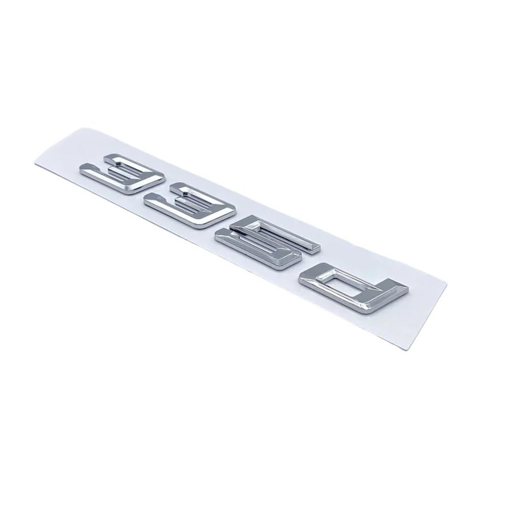 YTQMoreBNZ YYDStes ABS Car Trunk Logo Sticker Accessories Compatible With 3 Series 316d 318d 320d 325d 328d 330d 335d 340d 350d(Chrome silver 335d)