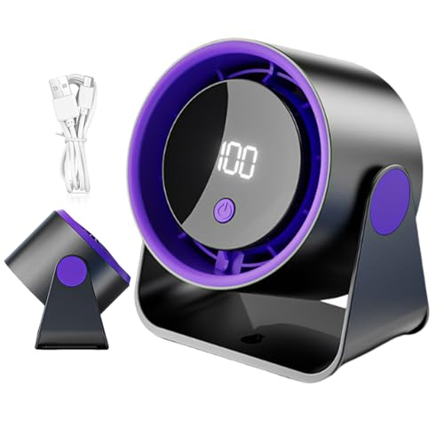 Genérico Pequeño ventilador de escritorio - 100 velocidades ventilador de escritorio silencioso | Longitud de aire de filtro LED de larga duración para dormitorio de viaje al aire libre Camping RV