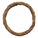Natural Rattan Wreaths, Vine Branch Ring Wreath Christmas DIY Craft Rattan Wall Hanging Holiday Party Decors Wreath for Front Door. (12in)