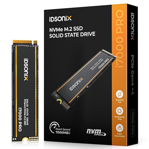iDsonix M.2 SSD 2TB, PCIe Gen4X4, M.2 2280 NVMe SSD, Speeds Up to 7000 MB/s, Internal Gaming Solid State Drive with 3D NAND Flash & Heatsink for PS5, PC, Laptop and Desktop
