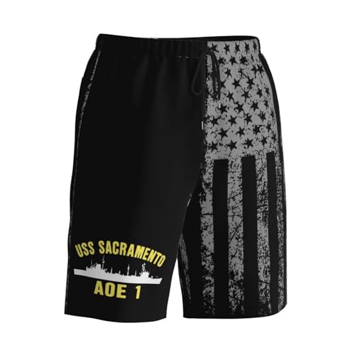 USS Sacramento AOE-1 Mens Swim Trunks Quick Dry Board Shorts 7" - Hawaii Beach Swimwear3