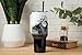 Silver Buffalo Disney Nightmare Before Christmas by Tim Burton Jack Skellington Hill and Moon Stainless Steel Tumbler with Handle and Straw, Fits in Standard Cup Holder, 40 Ounces