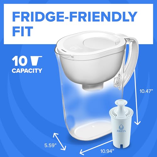 Brita Large 10-Cup Elite Water Filter Pitcher, WQA NSF/ANSI Certified, Reduces 99% of Lead, Microplastics, & 30 Contaminants, BPA-Free, Removes Chlorine Taste & Odor, 1 Filter Included, White - image 7