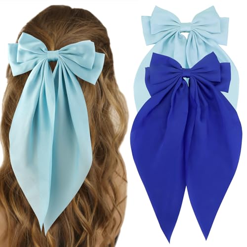 Pinces à cheveux femme bleu marine et ciel pour le bureau et les sorties