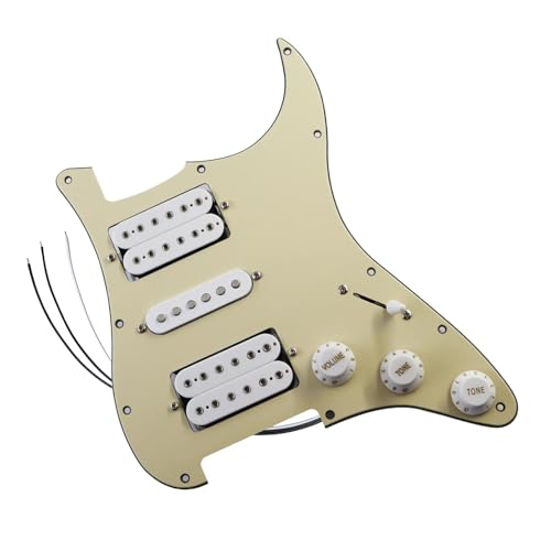 Pickguard guitare électrique HSH pré-câblé en céramique crème 3 plis