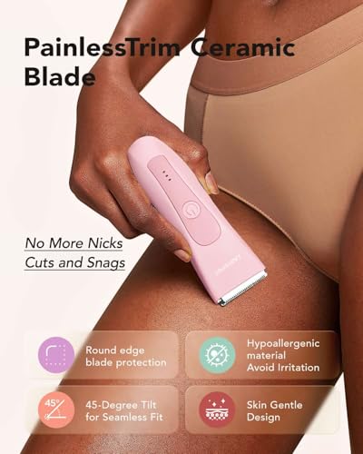 Image of LADYSPOT Hair Finishing Trimmers, with 3 Guard and Replaceable Ceramic Blade Heads, LADYSPOT Hair Shaver Kit Sets (Women-Pink-Version)