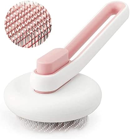 Marchul Cat Brush, One-click Cleaning Shedding and Grooming Brush, Pet Hair Brush with Rubber Bristle, Soft Anti-slip Rubber Handle, Suit for Long and Short Hair Pet